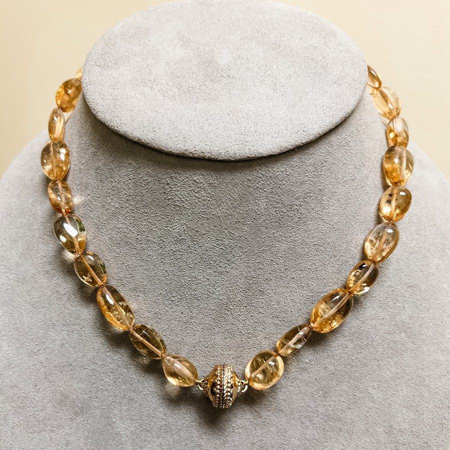 Clara Williams Helen Tumbled Necklace-Citrine