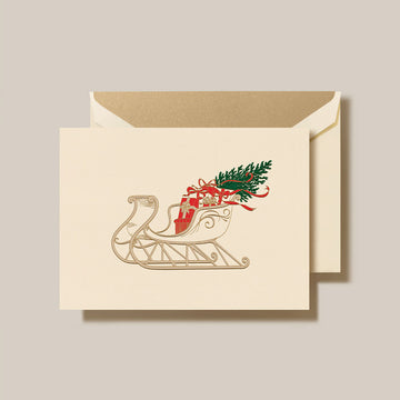 Crane & Co. Engraved Victorian Sleigh Cards : Set of 10