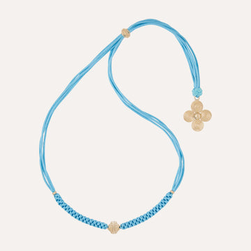 Knotted Heritage Petal Necklace-Turquoise