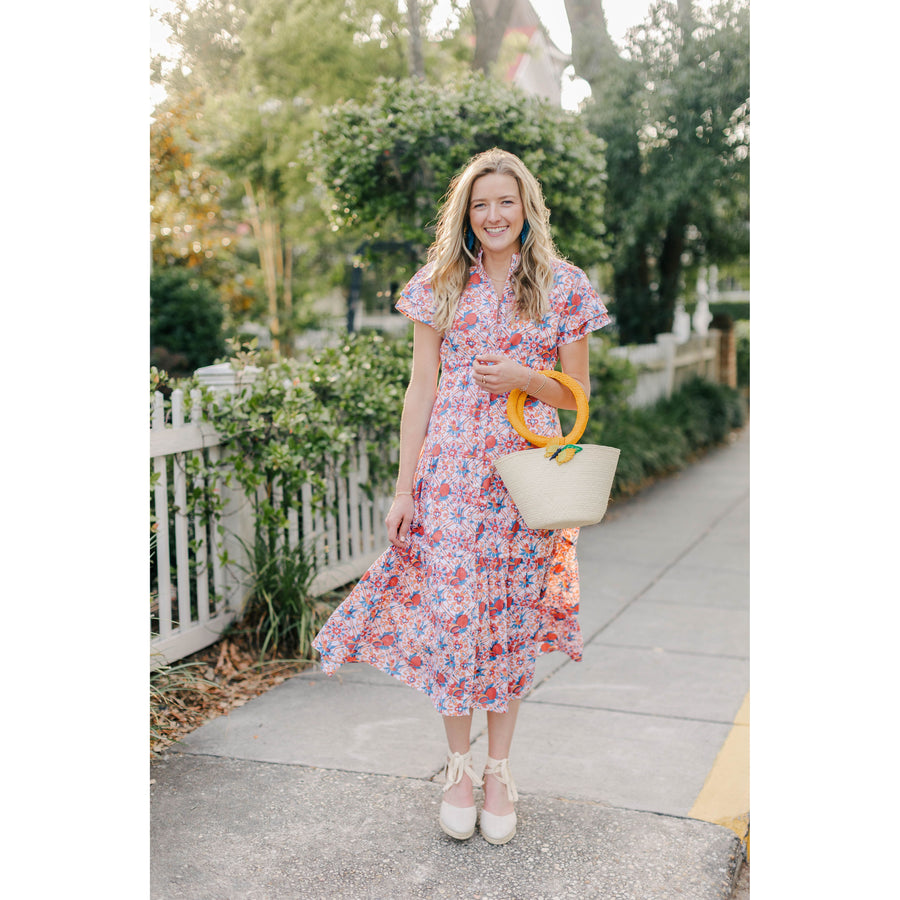 Victoria Dunn Magnolia Flutter Dress-Limone : XS