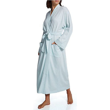 P. Jamas Butterknit Long Robe - Blue