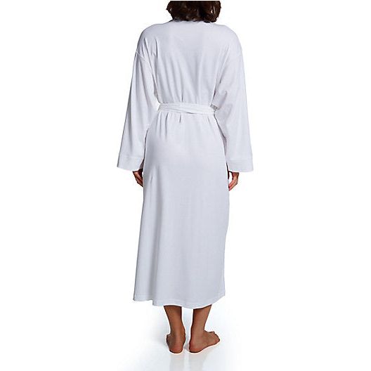 P. Jamas Butterknit Long Robe-White