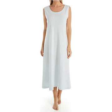 P. Jamas Butterknit Long Gown Sleeveless - Blue : Medium