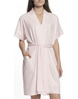 P. Jamas Butterknit Newest Short Sleeve Short Robe - Pink