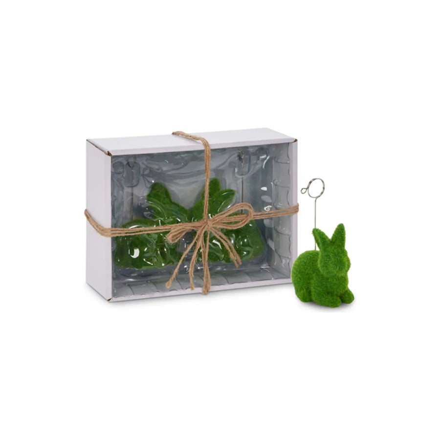 5" Moss Rabbit Place Card Holders - Set of 2