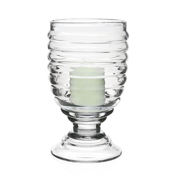 William Yeoward Crystal Ripples Footed Hurricane and Candle