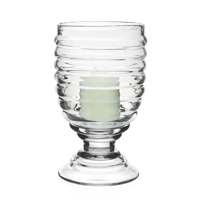 William Yeoward Crystal Ripples Footed Hurricane and Candle