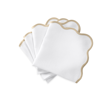 Hall-Sullivan Wedding Registry: Matouk Scalloped Napkin in White/Oat