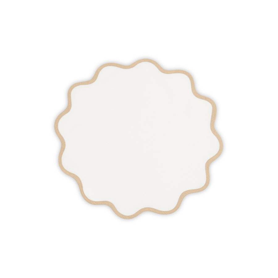 Hall-Sullivan Wedding Registry: Matouk Scalloped Placemat in White/Oat