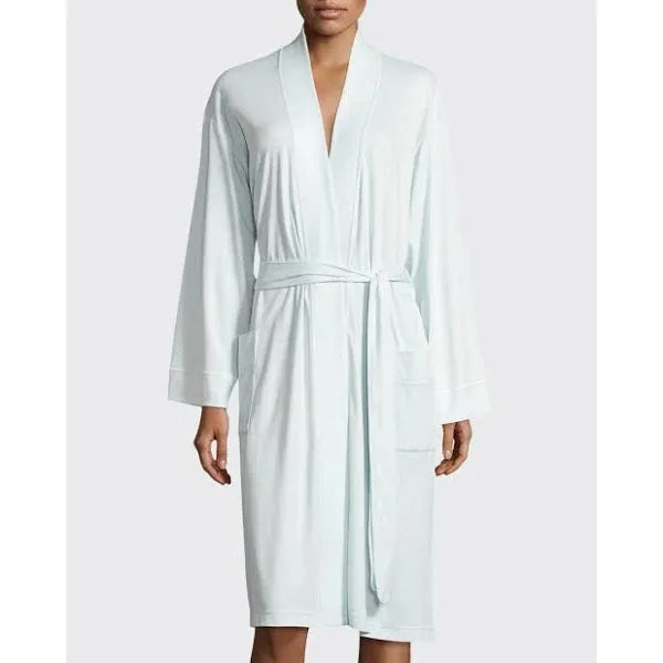 P. Jamas Butterknit Short Robe - Blue