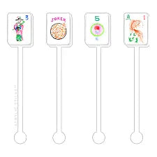 Mahjong Acrylic Stir Sticks- Set of 4