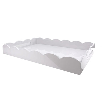 Addison Ross White Scalloped Tray 26" x 17"