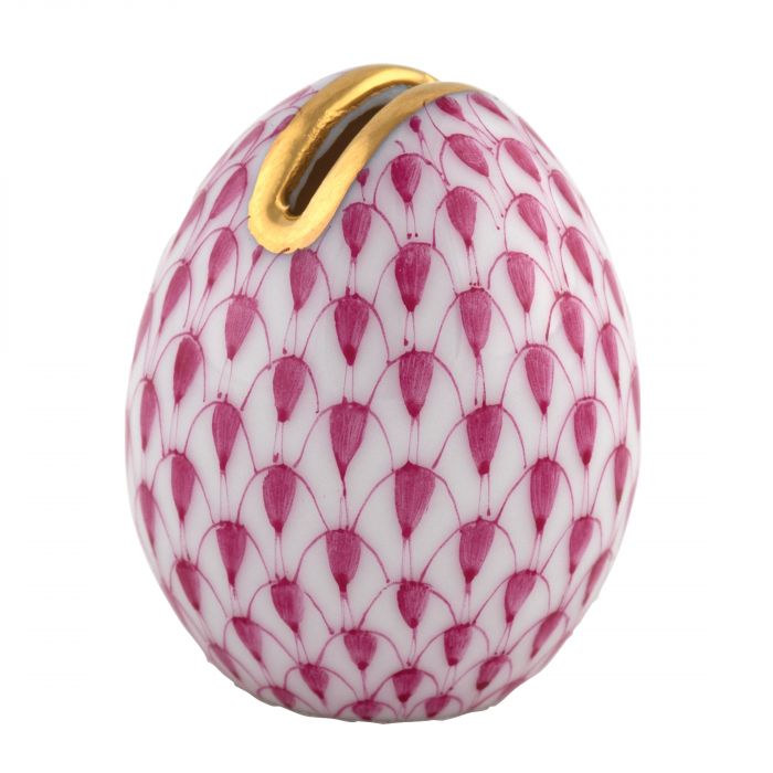 Herend Egg Place Card Holder - Raspberry