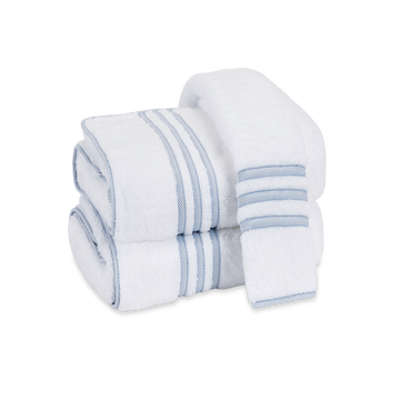 Matouk Beach Road Blue Strip Set: Bath and Hand