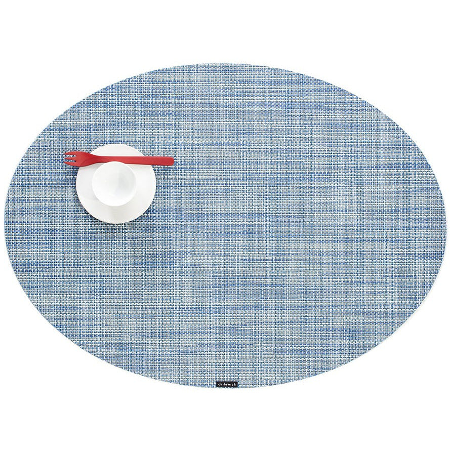 Chilewich Mini Basketweave Chambray Oval Placemat
