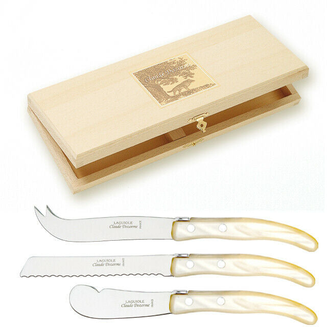 Claude Dozorme Berlingot Cheese Knives in Natural
