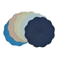 Deborah Rhodes Scalloped Navy Placemat