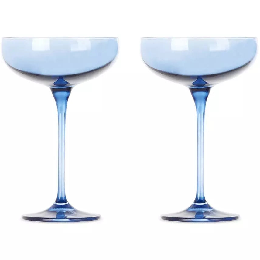 Estelle Champagne Coupes - Set of 2 in Cobalt