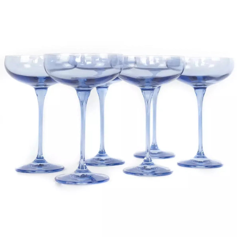 Estelle Champagne Coupes - Set of 6 in Cobalt