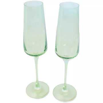 Estelle Mint Green Flutes, Set of 2