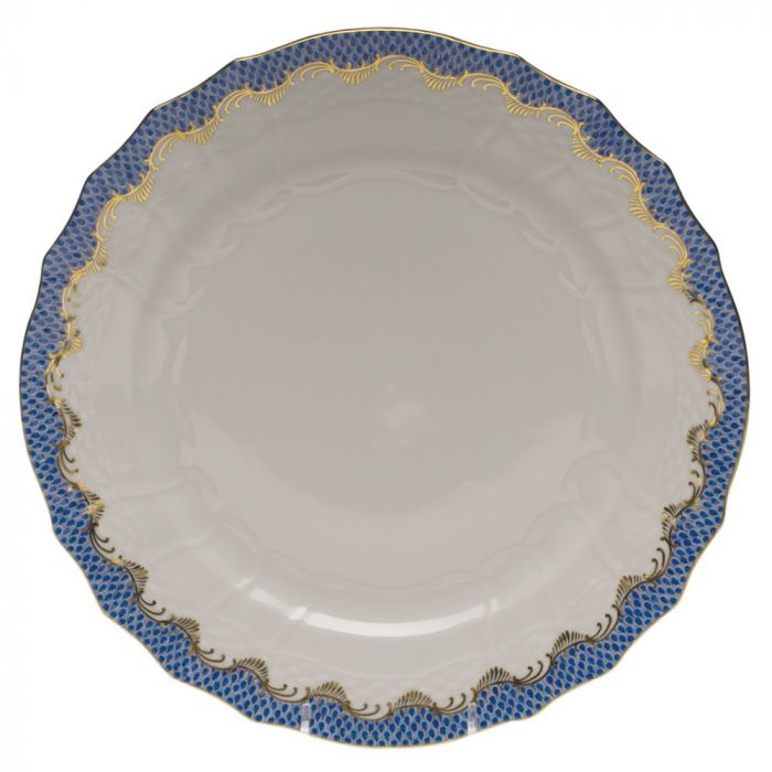 Herend Fish Scale Light Blue Oversize Dinner Plate
