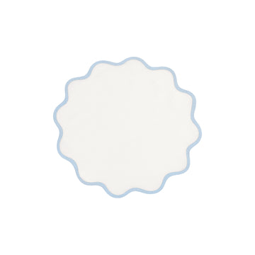 Matouk Scallop Edge Round Placemat in Ice Blue