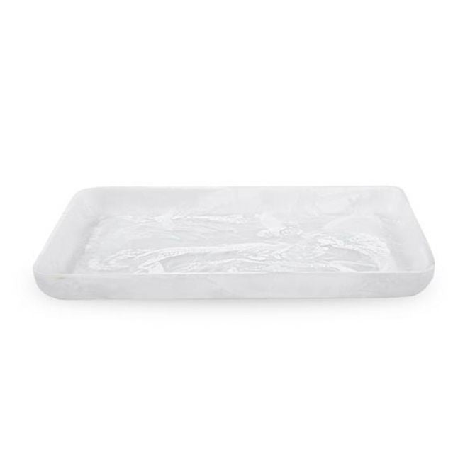 Nashi Rectangular Tray in White, size extra large