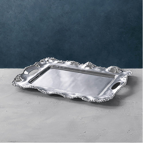 Organic Pearl Rectangular Tray with Handles