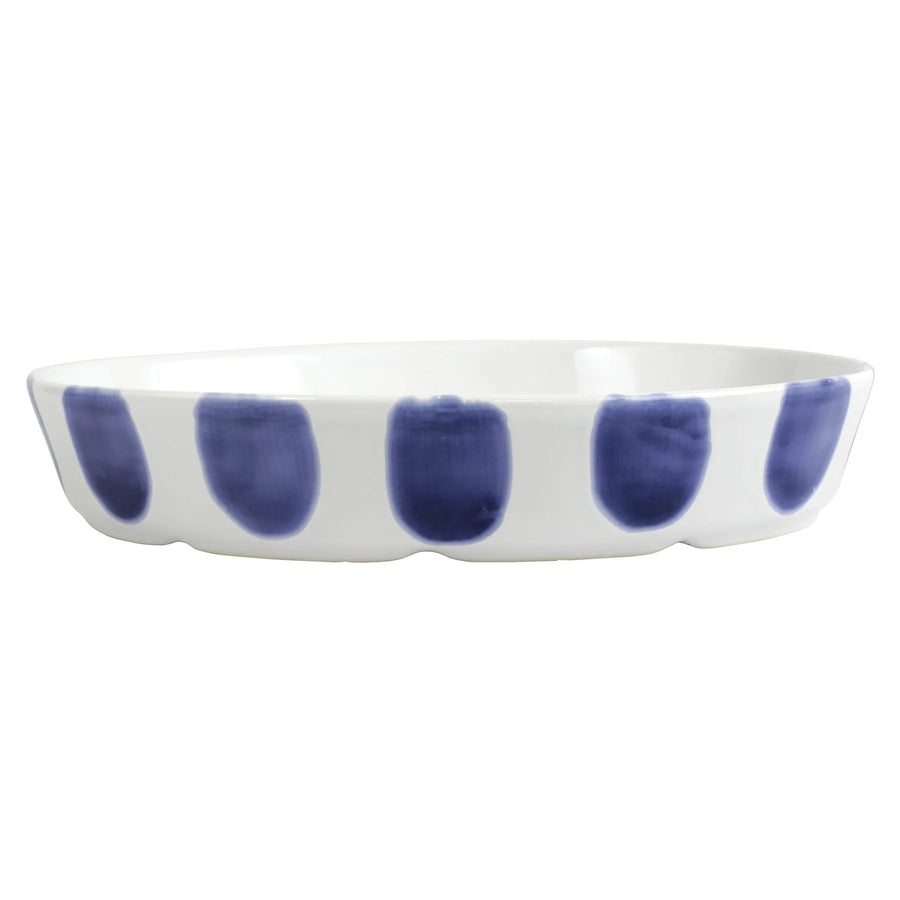 Vietri Santorini Dot Oval Baker