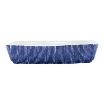 Vietri Santorini Striped Rectangular Casserole