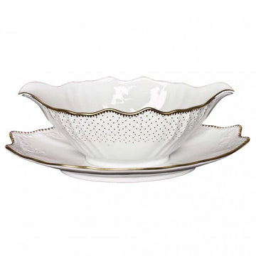 Simply Anna Gold Gravy Boat and Tray