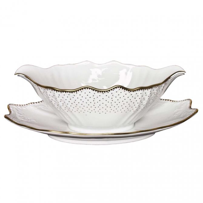 Simply Anna Gold Gravy Boat and Tray