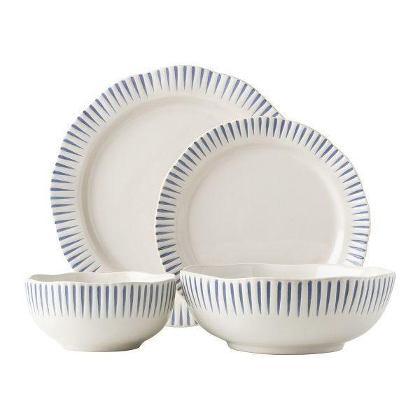 Juliska 'Sitio Stripe' Indigo Dinner Plate