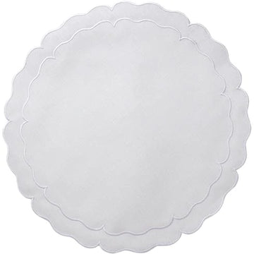 Skyros Scalloped Round Placemat in White