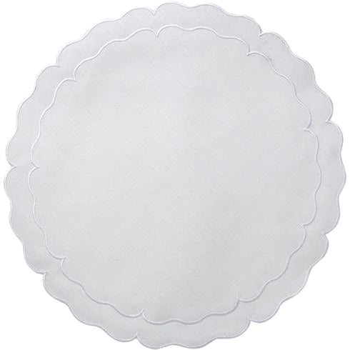 Skyros Scalloped Round Placemat in White