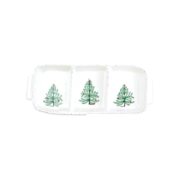 Vietri Christmas Lastra Melamine Triple Server