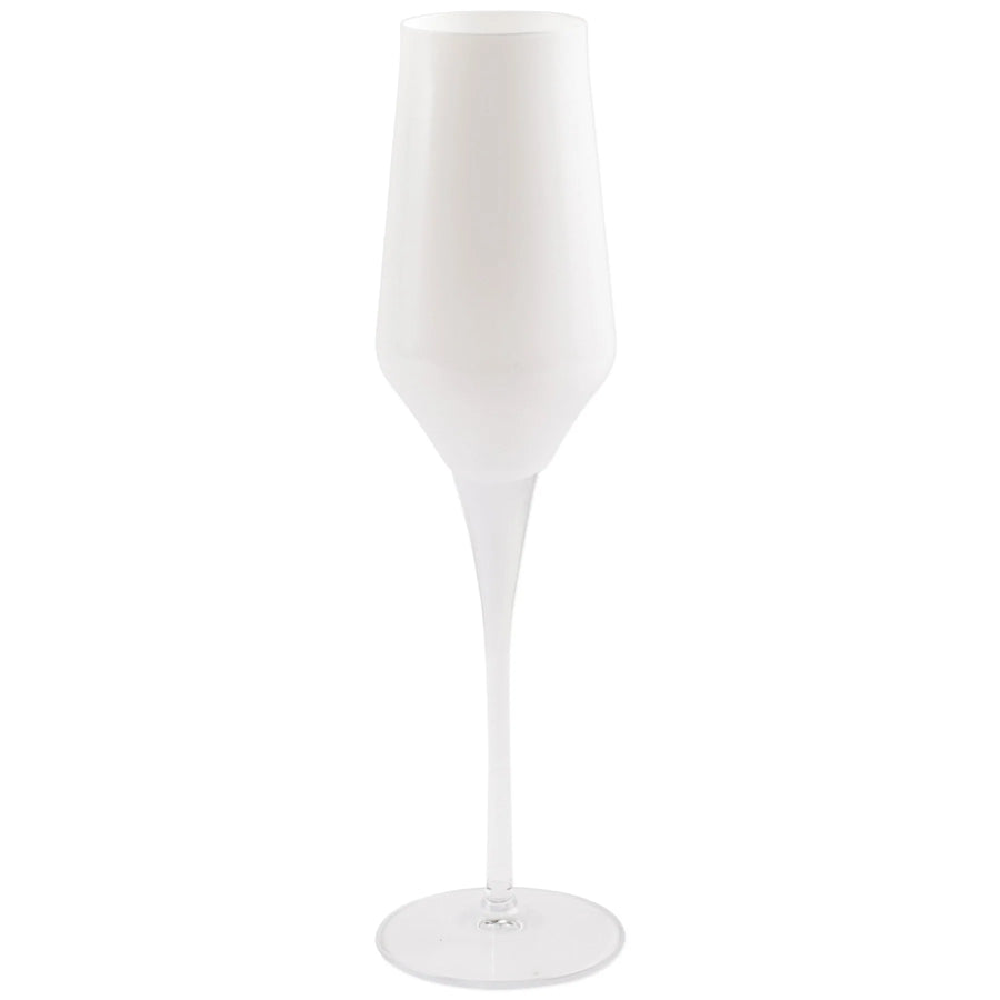 Vietri Contessa White Champagne Flute