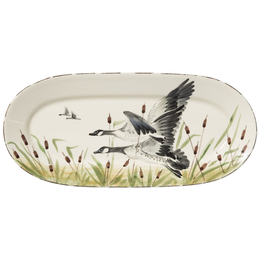 Vietri Wildllife Geese Small Oval Platter