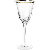 Vietri Optical Wine Glass with Gold Edge