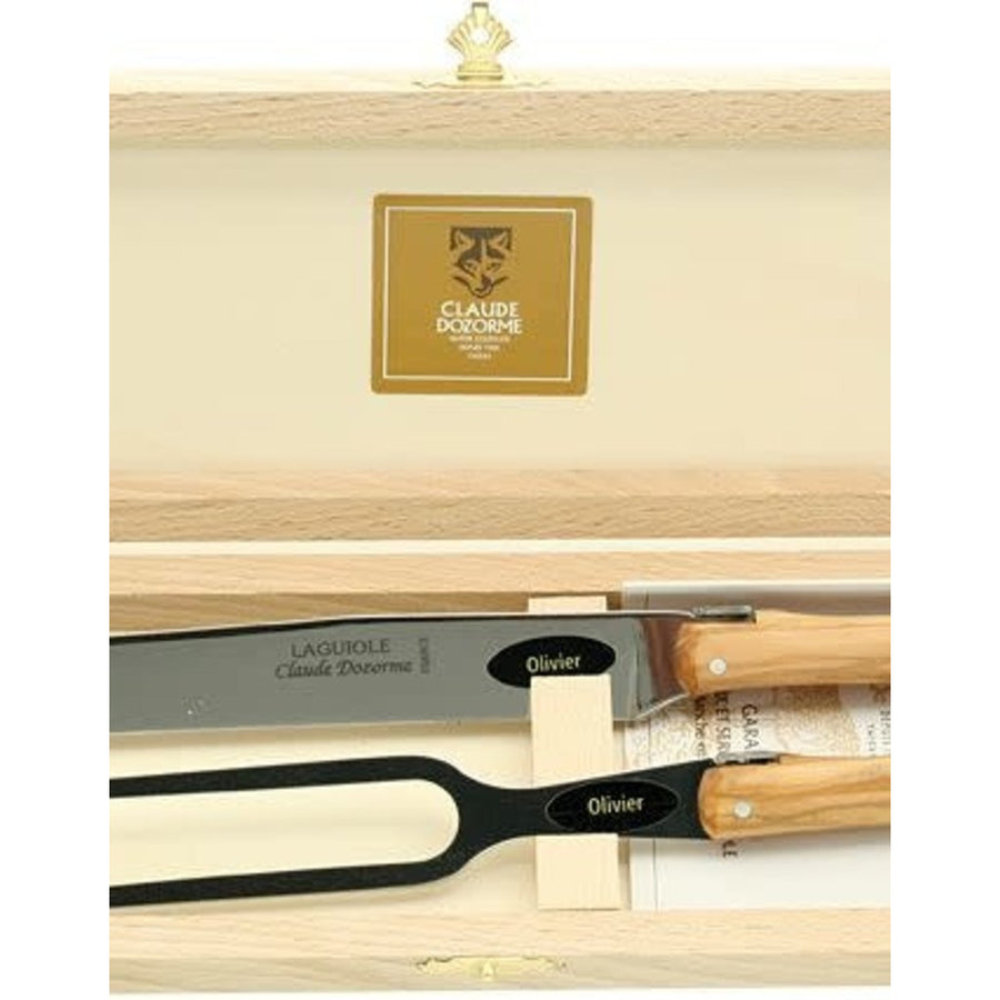 Berlingot Carving Set in Olive Wood