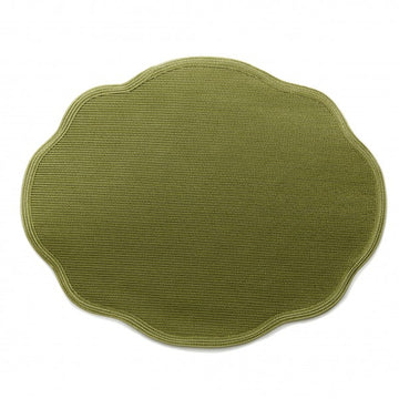 Deborah Rhodes Oval Scalloped Moss Green