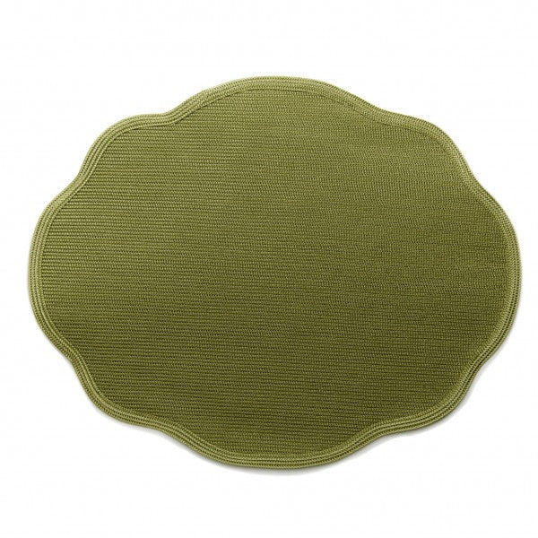 Deborah Rhodes Oval Scalloped Moss Green